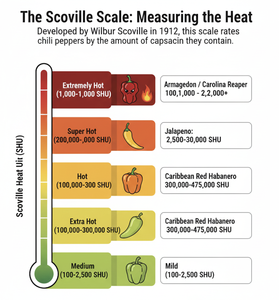 Hot Peppers Scoville Scale